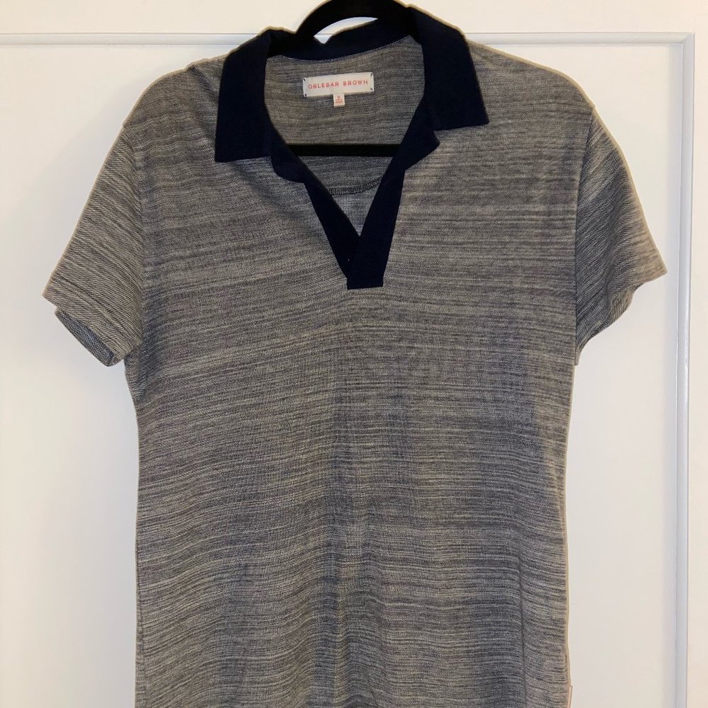 Striped blue and white Polo